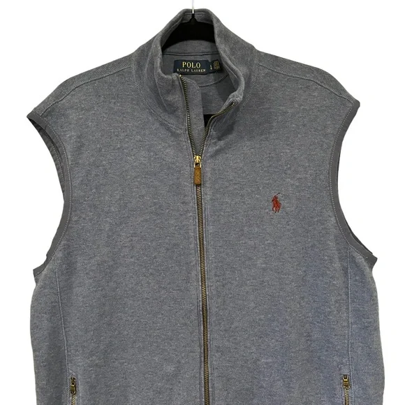 Polo Ralph Lauren Zip Up Cotton Sleeveless Vest, Sz XL - Picture 8 of 11
